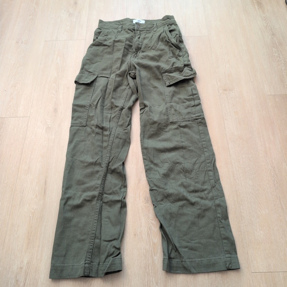 Cotton On Women Olive Green Cargo Pants Straight Leg Utility Trousers Size 4